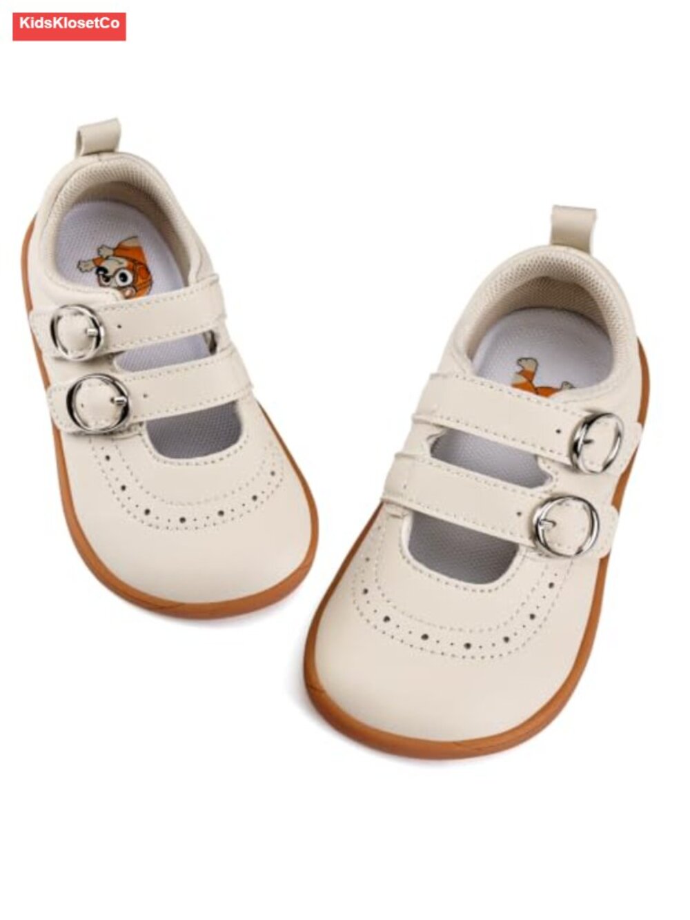 Toddler Girls Barefoot Mary Jane Flats with Wide Toe Box, Zero-Drop, Non-Slip
